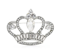 King crown brooch gold silver plated stunning diamonte celebrity queen pin u23