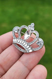 King crown brooch gold silver plated stunning diamonte celebrity queen pin u23