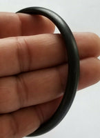 Black sarbloh pure iron kada round smooth sikh singh kaur khalsa kara bangle l2