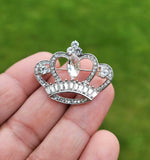 King crown brooch gold silver plated stunning diamonte celebrity queen pin u23