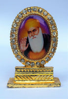 Gold plated desktop car dashboard mantle piece sikh khalsa guru nanak stand gift