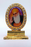 Gold plated desktop car dashboard mantle piece sikh khalsa guru nanak stand gift