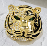 Stunning gold silver plated  tiger leopard  king celebrity brooch broach pin j28