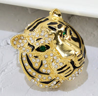 Stunning gold silver plated  tiger leopard  king celebrity brooch broach pin j28