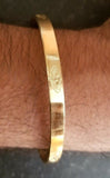 New gold plated laser engraved khandas sikh singh khalsa kara bangle kada d11