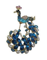 Peacock brooch gold plated broach colourful stones celebrity queen design pin i2