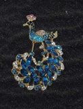 Peacock brooch gold plated broach colourful stones celebrity queen design pin i2