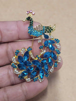 Peacock brooch gold plated broach colourful stones celebrity queen design pin i2