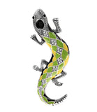 Lizard brooch vintage look stunning diamonte silver gold plated christmas pin j6