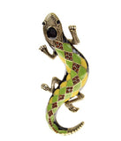 Lizard brooch vintage look stunning diamonte silver gold plated christmas pin j6