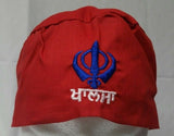 Red colour baby patka sikh punjabi turban keski singh khanda bandana head wrap