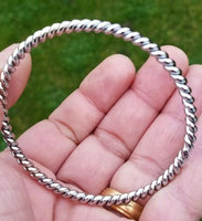 Twisted rope bangle steel sikh singh kaur khalsa kara punjabi kada bracelet h14