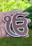 Wooden Ek Onkar car hanger punjabi sikh kaur stunning evil protection pendant C