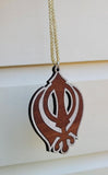 Wooden khanda car hanger punjabi sikh kaur stunning evil protection pendant ccc9