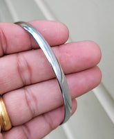 Chrome Plated Kara Punjabi Hindu Sikh Singh Khalsa Plain Smooth Kada Bangle D7A