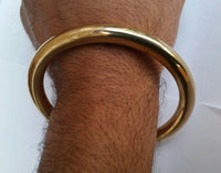 Sikh Brass Kara Stunning 22ct Gold Look Chunky Round Smooth Kada Hindu Bangle K7