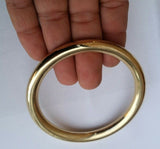 Sikh Brass Kara Stunning 22ct Gold Look Chunky Round Smooth Kada Hindu Bangle K7