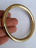 Sikh Brass Kara Stunning 22ct Gold Look Chunky Round Smooth Kada Hindu Bangle K7