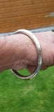 Sikh stainless steel kara smooth 3 brass lines collar kada singh kaur bangle b13