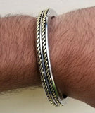 Sikh kara stainless steel twisted brassedge flat kada singh kaur karra bangle f9