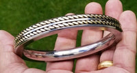 Sikh kara stainless steel twisted brassedge flat kada singh kaur karra bangle f9