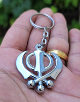 KHANDA Key Ring Stunning Steel Sikh Khalsa Singh Kaur Key Chain Punjabi Gift LL9