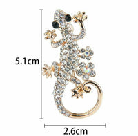 Stunning vintage look gold plated celebrity gecko lizard brooch broach pin f5