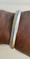 Sikh two tone gold silver plated design punjabi kada kara bangle bracelet aa11