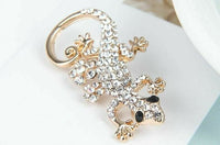 Stunning vintage look gold plated celebrity gecko lizard brooch broach pin f5