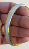 Sikh two tone gold silver plated design punjabi kada kara bangle bracelet aa11