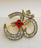 Hindu ompoppy gold silver plated indian soldiers om british india brooch pin