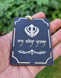 Sikh Gurbani Car Mirror HANGER Chardi Kala Satnam Onkar Punjabi Wood Pendant GG9