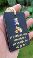 Sikh Guru Gobind Nanak Dev Car Mirror HANGER Punjabi Singh Kaur Wood Pendant GG7