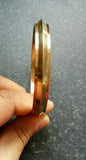 Brass kara 1 edge 22 ct. gold look sikh Bangle singh khalsa kada bracelet z7 New