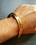 Brass kara 1 edge 22 ct. gold look sikh Bangle singh khalsa kada bracelet z7 New