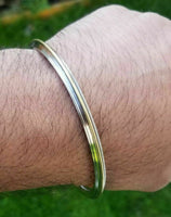 Stainless steel brass edge lines sikh singh kaur khalsa kara kada bracelet l6