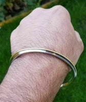 Stainless steel brass edge lines sikh singh kaur khalsa kara kada bracelet l6