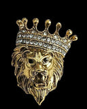 Stunning vintage look gold plated retro lion king celebrity brooch broach pin f4