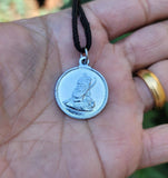 Guru Gobind Guru Nanak Ji Pendant Sikh Silver Plated black thread Necklace LL4