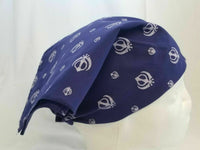 Sikh punjabi singh kaur blue khalsa khanda bandana head wrap gear rumal hankie n