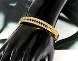 Valentine zip bangle vintage look celebrity bracelet gold silver plated kara g91