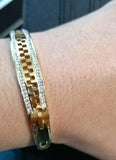 Valentine zip bangle vintage look celebrity bracelet gold silver plated kara g91