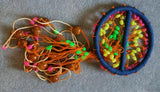 Punjabi sikh singh kaur khalsa small gatka chakkar with wooden balls - colourful