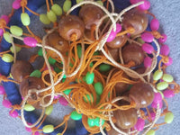 Punjabi sikh singh kaur khalsa small gatka chakkar with wooden balls - colourful