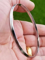 Sikh kara bangle silver tone lines bracelet singh kaur khalsa kakaar kada 5ks r7