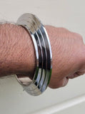 Sikh kara chakri stainless steel singh kaur lines design punjabi kada bangle g9a