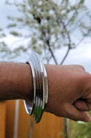 Sikh kara chakri stainless steel singh kaur lines design punjabi kada bangle g9a