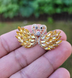 Swan Couple Brooch Gold Plated Stunning diamonte LOVE Celebrity Queen pin S27