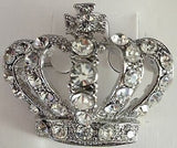 Queen crown brooch pin stunning diamonte gold silver plated broach royal designs