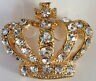 Queen crown brooch pin stunning diamonte gold silver plated broach royal designs